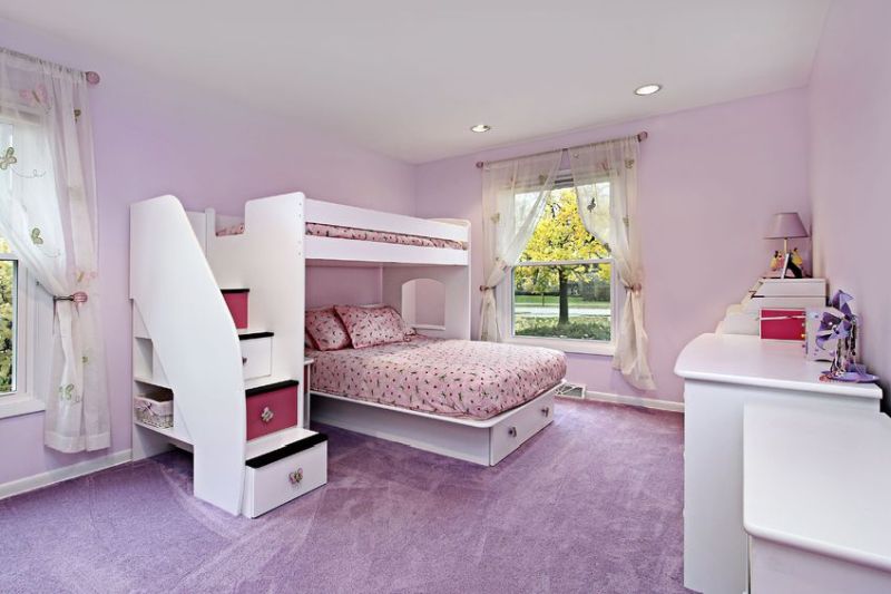 6739035 - girl's room in suburban home with bunk bed